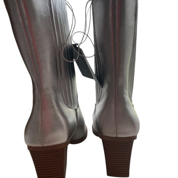 FOREVER 21 Y2K Statement Boots Metallic Silver Sz 7 NWT - Picture 4 of 14